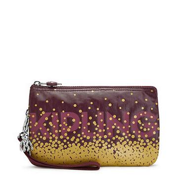 Kipling Creativity Extra Large Metallic Wristlet Taske Bordeaux | DK 2066SG